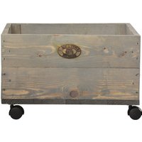 5 Stück Esschert Design Pflanzkasten auf Rollen, 39 x 39 x 25 cm, aus Holz, Größe S, mit 4 Kunststoffrollen, Holzkiste, Holzbox, Aufbewahrungsbox von Esschert Design
