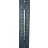 5 Stück Esschert Design Thermometer, Temperaturmesser aus Schiefer, Anzeige in Fahrenheit und Celsius, ca. 10 cm x 45 cm von Esschert Design