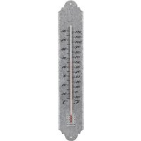 5 Stück Esschert Design Thermometer, Temperaturmesser in grau aus verzinktem Metall, Größe L, Anzeige in Fahrenheit und Celsius, ca. 9 cm x 50 cm von Esschert Design