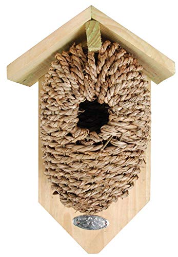 2 Stück Esschert Design Nistkasten, Vogelhaus mit Höhle aus Seegrass, ca. 15 cm x 10 cm x 26 cm von Esschert Design