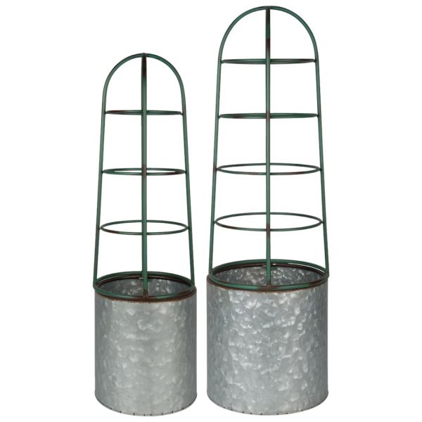 Esschert Design 2erSet Blumentopf mit Rankhilfe, Zink-Blumentopf, P... von Esschert Design