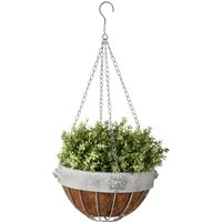 Esschert Design AM Löwe Hanging Basket, 26,2 x 26,2 x 16 cm, aus Aged Metall, hängend, antikes Metall, in grau von Esschert Design