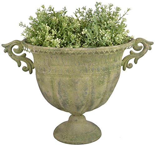 Esschert Design Aged Metal Grün Vase oval L aus veraltetem Metall, 46,3 x 28,0 x 31,5 cm von Esschert Design