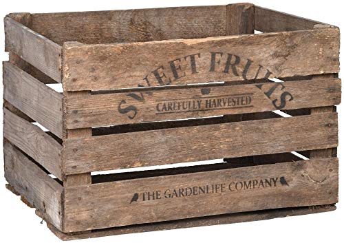 Esschert Design Apfelkiste Holz, 51,1 x 42,3 x 30,1 cm, Aufbewahrungskiste mit ‚SWEET FRUITS‘ Aufdruck, Transportkiste aus echtem Holz Esschert Design Apfelkiste Holz, 51,1 x 42,3 x 30,1 cm, Aufbewahrungskiste mit ‚SWEET FRUITS‘ Aufdruck, Transportkiste aus echtem Holz von Esschert Design