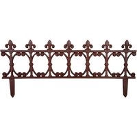 Esschert Design Beetzaun Klassik, breiter Zierzaun aus Gusseisen, 82 x 36 cm, Beet Abgrenzung mit Erdspieß von Esschert Design