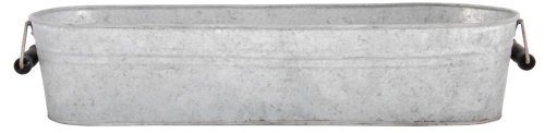 Esschert Design Blumentopf, Übertopf in grau aus verzinktem Metall, lang, ca. 59 cm x 17 cm x 12 cm von Esschert Design
