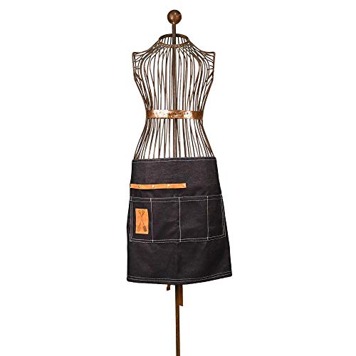 Esschert Design Denim Gartengeräte Halb-Arbeitsschürze aus Denim (80% Baumwolle/20% Polyester)/Schweineleder/Metall, 98 x 1 x 45,5 cm, von Esschert Design