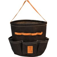 Esschert Design Denim Gartengerätetasche rund aus Denim (80% Baumwolle/20% Polyester)/Schweineleder, 29,3 x 29,3 x 25cm, von Esschert Design