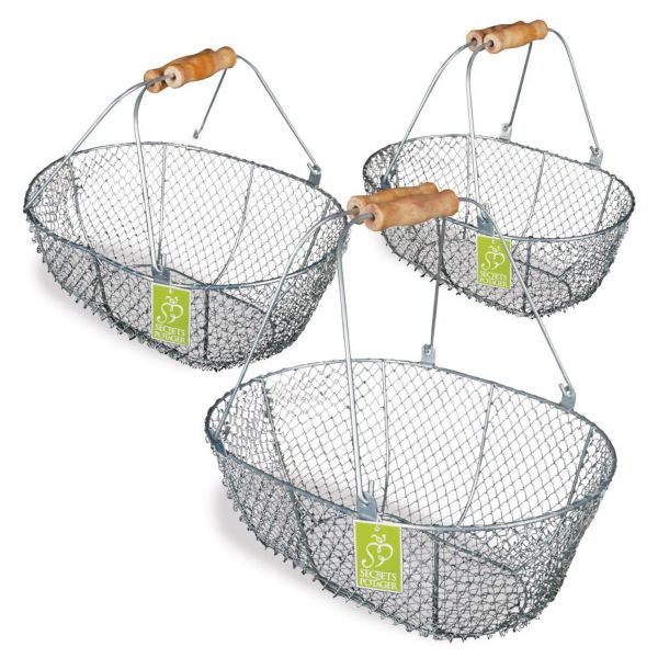 Esschert Design Drahtkörbe 3er-Set verzinkt, W2026,  Erntekorb, Dek... von Esschert Design