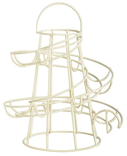 Esschert Design Eierständer aus Metall, 18 x 18 x 23 cm, in weiß, Frühstücksei-Ständer von Esschert Design