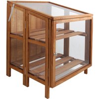 Esschert Design FSC Beetkasten, Gewächshaus aus Hartholz in braun, ca. 60 cm x 60 cm x 80 cm von Esschert Design