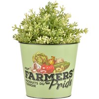 Esschert Design Farmers' Pride Blumentopf aus Zink, 16,0 x 16,0 x 14,2 cm von Esschert Design