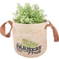 Esschert Design Farmers' Pride Pflanztasche S aus Jute, PE und PU,21,0 x 21,0 x 18,0 cm von Esschert Design