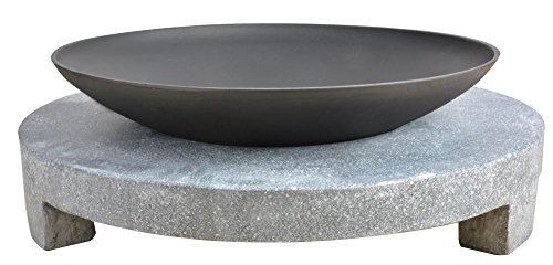 Esschert Design Feuerschale Granito runder Sockel, schwarz, 68x68x23 cm, FF137 von Esschert Design