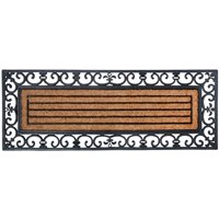 Esschert Design Fußmatte aus Gummi/Kokos-Einlage, rechteckig, 120 x 45 cm in schwarz von Esschert Design