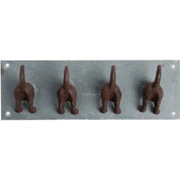 Esschert Design Garderobenleiste, Hakenleiste Motiv Hundeschwanz mit 4 Haken, ca. 30 cm x 7 cm x 10 cm von Esschert Design