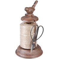 Esschert Design Garnspender, Schnurhalter aus Gusseisen mit Schere, ca. 12 cm x 12 cm x 23 cm von Esschert Design