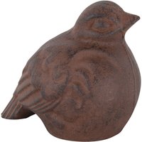 Esschert Design Gartenfigur, Skulptur Motiv Vogel aus Gusseisenfigur in braun, ca. 14 cm x 10 cm x 12 cm von Esschert Design