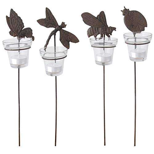 Esschert Design Gartenlicht, Teelichthalter Motiv Insekten, mit Erdstab und Glaseinsatz, 1 Stück, sortiert, ca. 8,5 cm x 9 cm x 42 cm Esschert Design Gartenlicht, Teelichthalter Motiv Insekten, mit Erdstab und Glaseinsatz, 1 Stück, sortiert, ca. 8,5 cm x 9 cm x 42 cm von Esschert Design