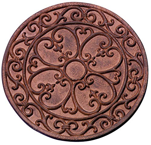 Esschert Design Gehwegplatte, Gartenfliese, Trittplatte, Terrassenplatte Motiv Klassik, rund,27.5 cm x 1,2 cm von Esschert Design