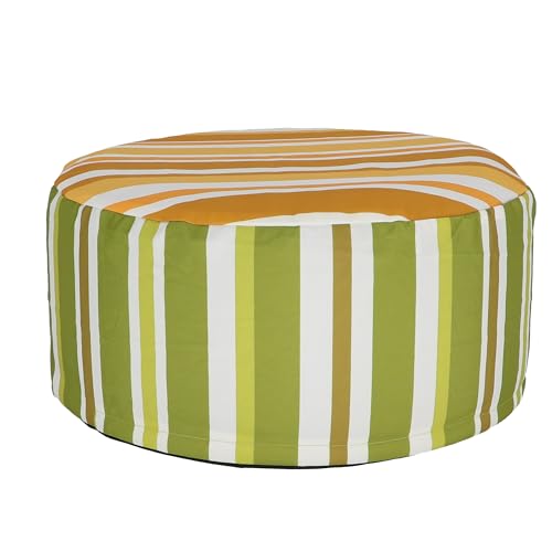 Esschert Design Gestreifter Outdoor-Pouf, orange-grün von Esschert Design