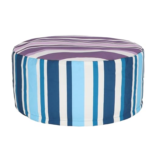 Esschert Design Gestreifter Sitzhocker für den Außenbereich, Blau / Violett von Esschert Design
