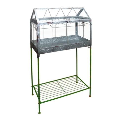Esschert Design Gewächshaus mit Ständer 114 cm Metall Glas Deko kleine Blumen von Esschert Design