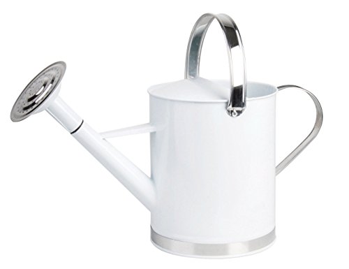 Esschert Design Gießkanne, Wasserkanne mit 2 Griffen in weiß, 4,7 Liter, ca. 44 cm x 19 cm x 26 cm von Esschert Design