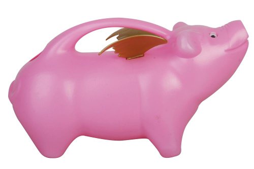 Esschert Design Gießkanne fliegendes Schwein, rosa, 2.15 L, 29.1 x 13 x 16.8, TG87 von Esschert Design