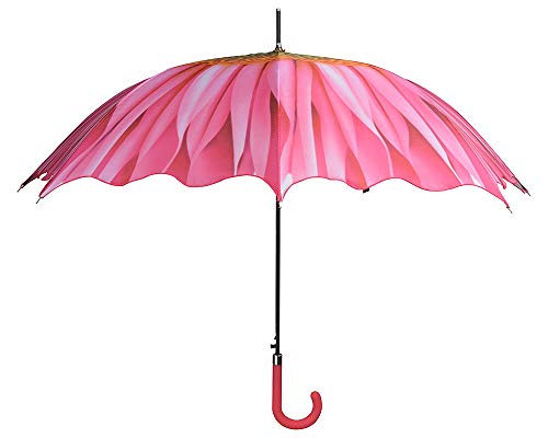 Esschert Design Großer Regenschirm Stockschirm Blumen-Motiv Pink von Esschert Design