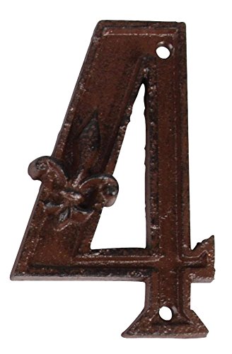 Esschert Design Gusseiserne Hausnummer 4, rostbraun, 7.4 x 1.2 x 11.7, DB62-4 Esschert Design Gusseiserne Hausnummer 4, rostbraun, 7.4 x 1.2 x 11.7, DB62-4 von Esschert Design