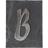 Esschert Design Hausnummer Buchstabe B aus Edelstahl, Schriftbild Kreide, ca. 5 cm x 10 cm von Esschert Design