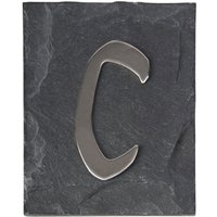 Esschert Design Hausnummer Buchstabe C aus Edelstahl, Schriftbild Kreide, ca. 5 cm x 10 cm von Esschert Design