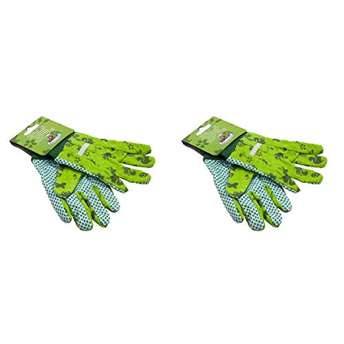 Esschert Design KG110 Kinder-Gartenhandschuhe, mit Noppen, Gemustert, grün (2 Paar) von Esschert Design