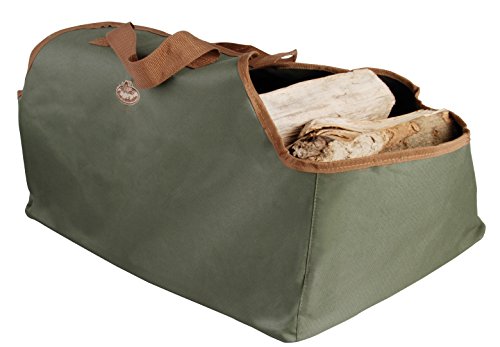 Esschert Design Kaminholz-Tragetasche, Brennholztasche in grün, ca. 59 cm x 40 cm x 39 cm von Esschert Design