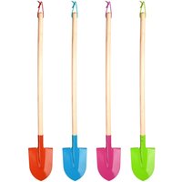 Esschert Design Kinderspaten mit seitlichem Tritt, Metall Kinderschaufel, farbig sortiert, Farbwahl nicht möglich, Holzstiel mit Aufhängeschlaufe von Esschert Design