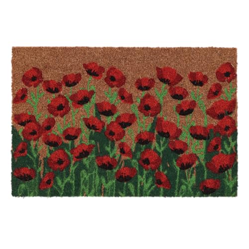 Esschert Design Kokosmatte mit rotem Mohn 60 cm Esschert Design Kokosmatte mit rotem Mohn 60 cm von Esschert Design