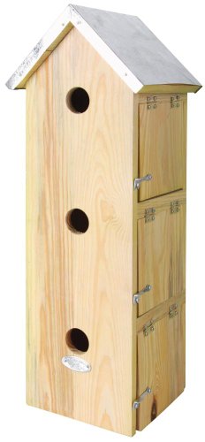 Esschert Design Nistkasten, Vogelhaus Spatzenvilla mit 3 Eingänge, ca. 20 cm x 17 cm x 51 cm von Esschert Design