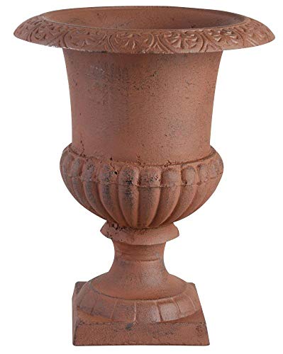 Esschert Design Pflanz-Pokal Bordeaux, 15 cm hoch, Blumentopf, Blumenkübel, Pflanzkübel, Pflanztopf aus Gusseisen von Esschert Design