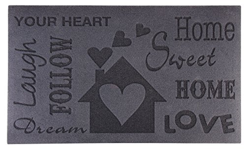 Esschert Design RB128 Relief-Türmatte Love, Pet, recyceltes PVC, 75 x 45 x 0.5 cm von Esschert Design