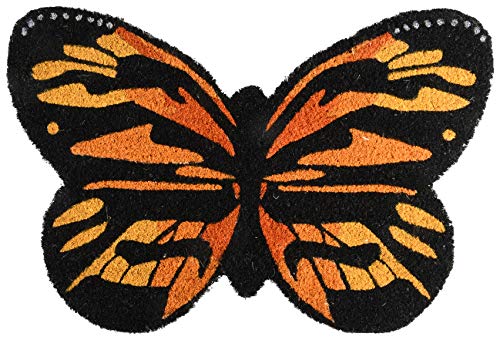 Esschert Design RB201 Fußmatte aus Kokosfaser, Schmetterling, orange/schwarz von Esschert Design