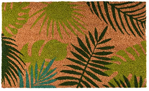 Esschert Design RB208 Fußmatte Tropical Leaves Kokosfaser grün von Esschert Design