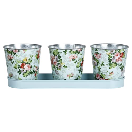 Esschert Design RD49 Blumentöpfe mit Rosenmotiv, 3-teilig von Esschert Design