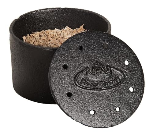 Esschert Design Räucherbox BBQ Gusseisen Braun Grill Räucherdose Smoker mit Holzschnipsel von Esschert Design