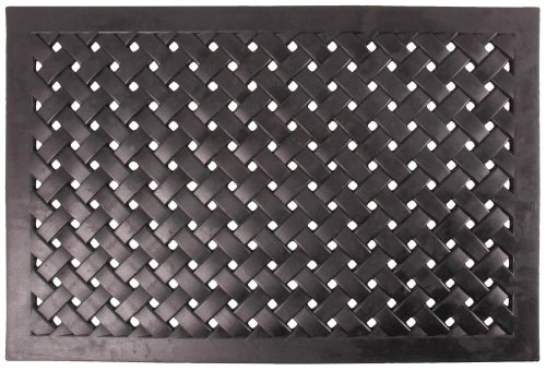 Esschert Design Schmutzfangmatte, Fußmatte Motiv geflochten aus Gummi, rechteckig, Größe L, ca. 76 cm x 46 cm von Esschert Design
