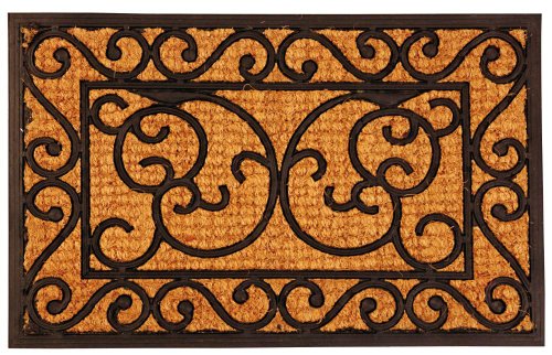 Esschert Design Schmutzfangmatte, Fußmatte aus Gummi mit Kokoseinlage, rechteckig, ca. 60 cm x 40 cm von Esschert Design