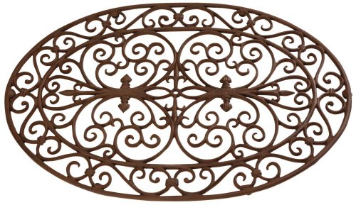 Esschert Design Schmutzfangmatte, Fußmatte aus Gusseisen, oval, ca. 74 cm x 49 cm von Esschert Design