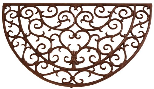 Esschert Design Schmutzfangmatte, Fußmatte in antik aus Gusseisen, halbrund, ca. 69 cm x 41 cm von Esschert Design