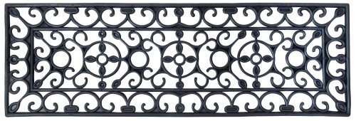 Esschert Design Schmutzfangmatte, Fußmatte in schwarz aus Gummi, rechteckig, Größe XS, ca. 75 cm x 25 cm von Esschert Design