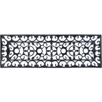 Esschert Design Schmutzfangmatte, Fußmatte in schwarz aus Gummi, rechteckig, Größe XS, ca. 75 cm x 25 cm von Esschert Design